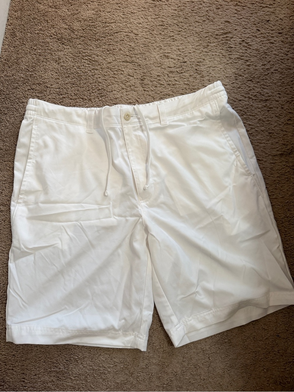 PGA Tour White Athletic Drawstring Golf Shorts